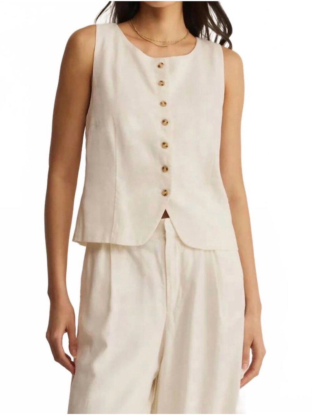 NWT Z Supply Cream/White Roman Linen Vest- small